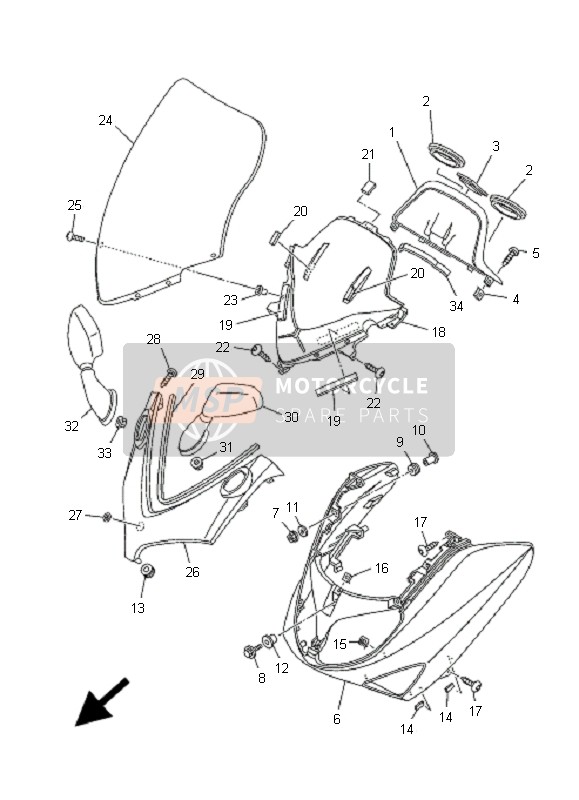 Yamaha XP500 T-MAX 2007 Windshield for a 2007 Yamaha XP500 T-MAX